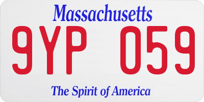 MA license plate 9YP059