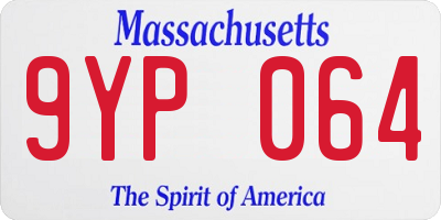 MA license plate 9YP064