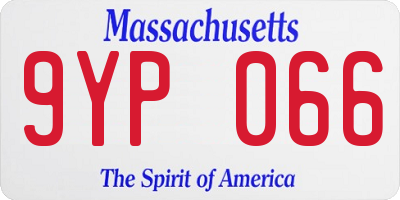MA license plate 9YP066