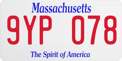 MA license plate 9YP078