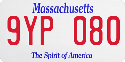 MA license plate 9YP080