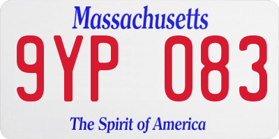 MA license plate 9YP083