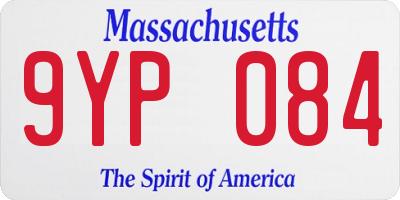 MA license plate 9YP084