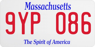 MA license plate 9YP086