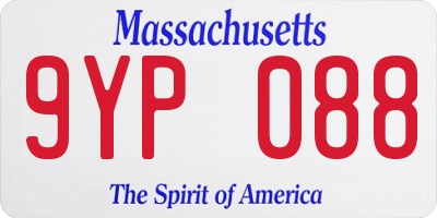 MA license plate 9YP088