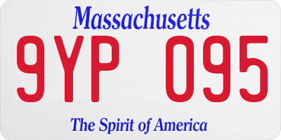 MA license plate 9YP095