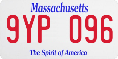 MA license plate 9YP096