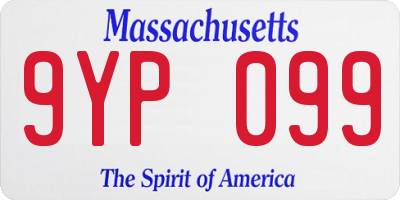 MA license plate 9YP099