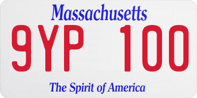 MA license plate 9YP100