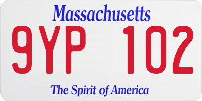 MA license plate 9YP102