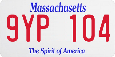 MA license plate 9YP104
