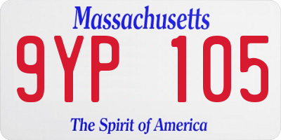 MA license plate 9YP105