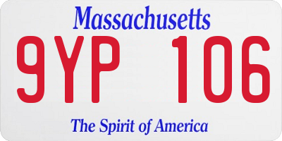MA license plate 9YP106