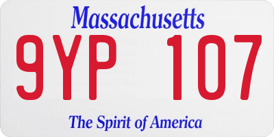 MA license plate 9YP107