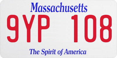 MA license plate 9YP108