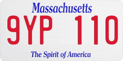 MA license plate 9YP110