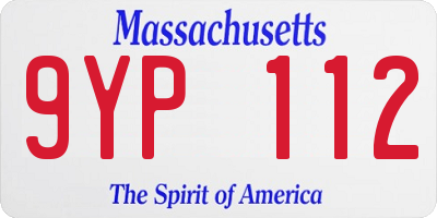 MA license plate 9YP112