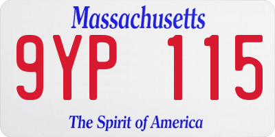 MA license plate 9YP115
