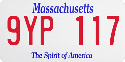 MA license plate 9YP117