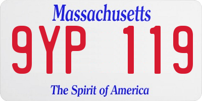 MA license plate 9YP119