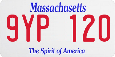 MA license plate 9YP120