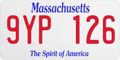 MA license plate 9YP126