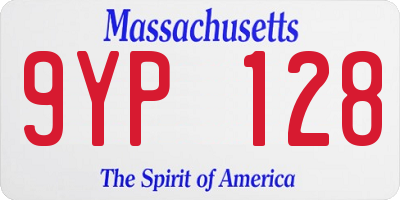 MA license plate 9YP128