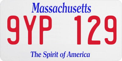 MA license plate 9YP129