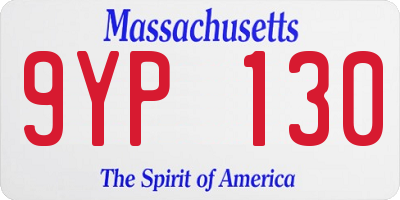 MA license plate 9YP130