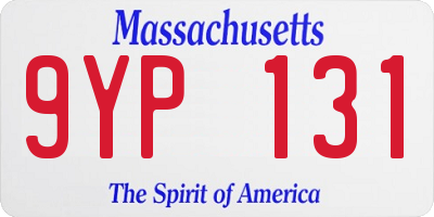 MA license plate 9YP131
