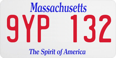 MA license plate 9YP132