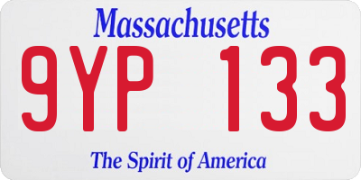 MA license plate 9YP133