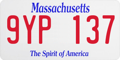 MA license plate 9YP137