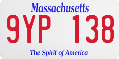 MA license plate 9YP138