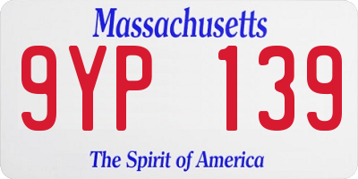 MA license plate 9YP139