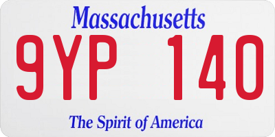 MA license plate 9YP140