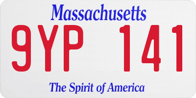 MA license plate 9YP141