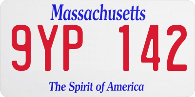 MA license plate 9YP142