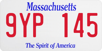 MA license plate 9YP145