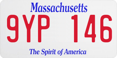MA license plate 9YP146