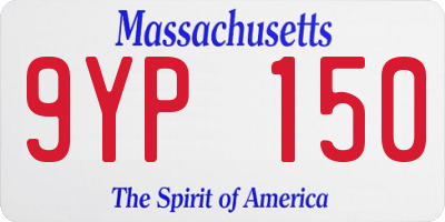 MA license plate 9YP150