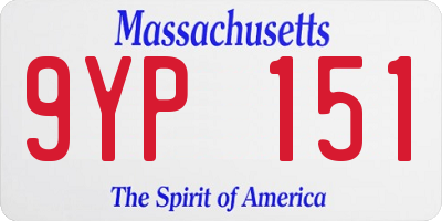 MA license plate 9YP151