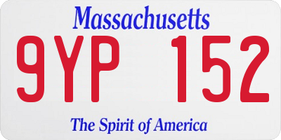 MA license plate 9YP152