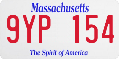 MA license plate 9YP154