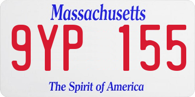 MA license plate 9YP155