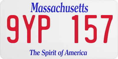 MA license plate 9YP157
