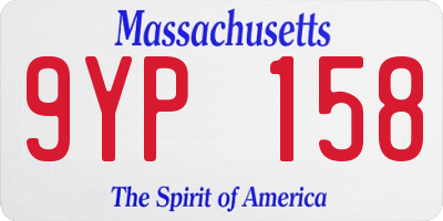 MA license plate 9YP158