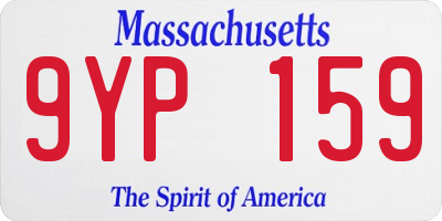 MA license plate 9YP159