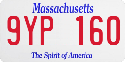MA license plate 9YP160