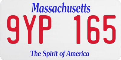 MA license plate 9YP165